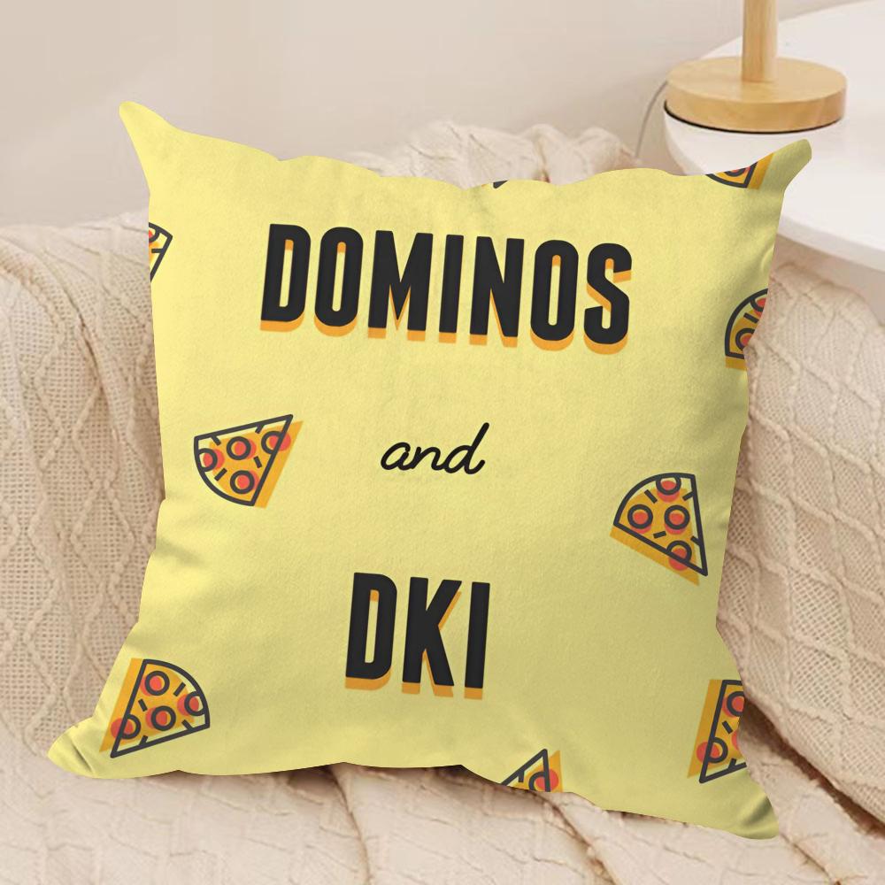 Food D-Domino'S Pizza Cushion Cover Soft Plush Fabric Double-Sided Printed Sofa Cushion Cover For All Seasons Home Decor Gift