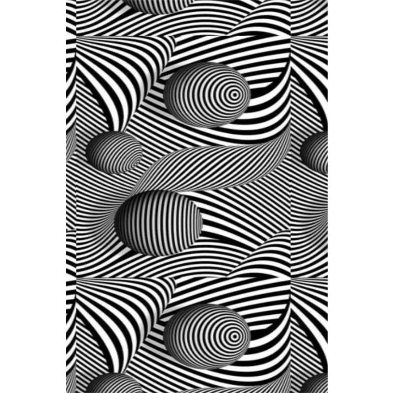 Stampe Poster con Illusioni Ottiche Astratte Per Soggiorno Decorazioni per la Casa Bianco e Nero Trippy Psichedelico Pittura su Tela Arte da Parete