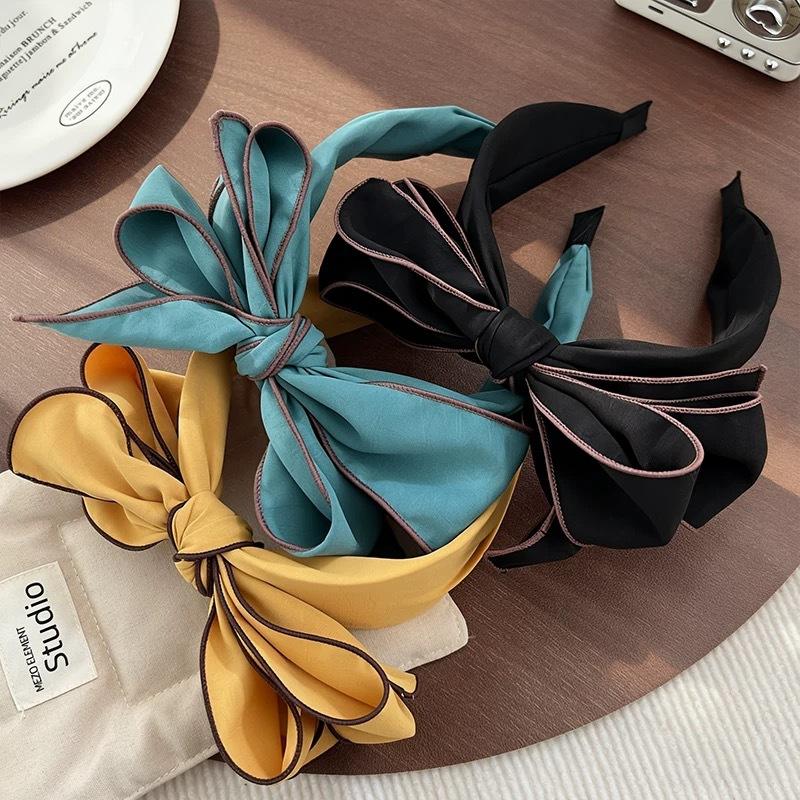 Korean-Style Multi-Layer Bow Headband for Women Oversized High-Crown Versatile Fabric Hairband Elegant Hair Accessory Hairclip