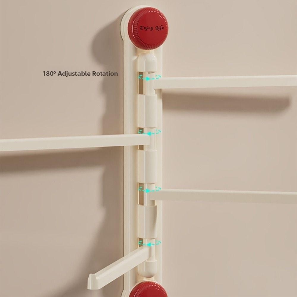 Drain Rotating Towel Bar Waterproof Bathroom Towel Pole Punch-free Suction Cup Towel Rack  Home