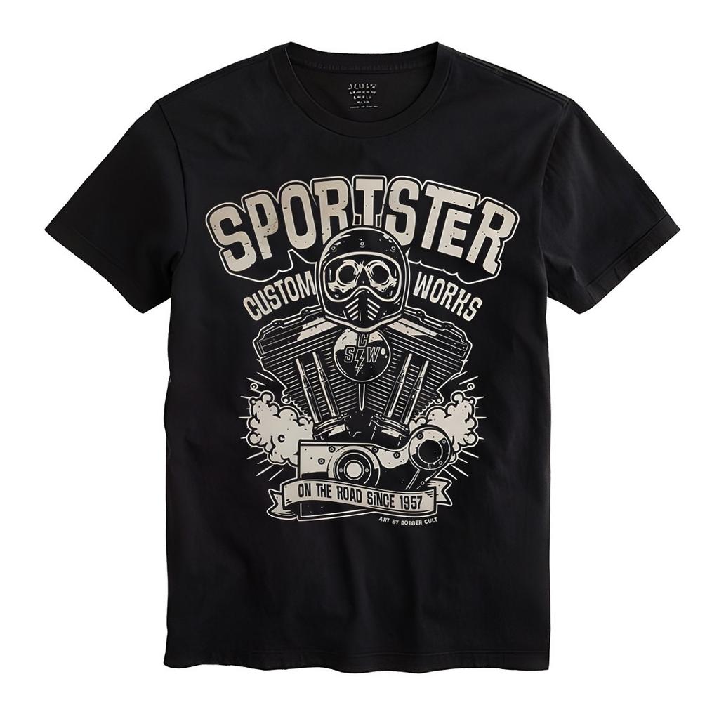 Sportster Custom Works Graphic T Shirt Cotton Tee Size S-2XL Fast Ship USA