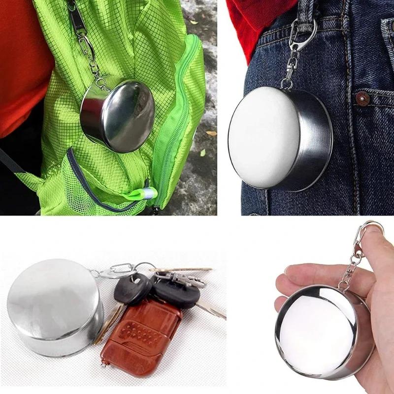 Portable Stainless Steel Folding Cup Telescopic Mug for Tea Camp Utensils Tableware Folded Cup Outdoor Camping 75ml/150ml/250ml