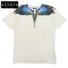 Wing Print Short Sleeve T-Shirt, Men's, Off-White, Blue, Size L Tops L Off White / blueUsed