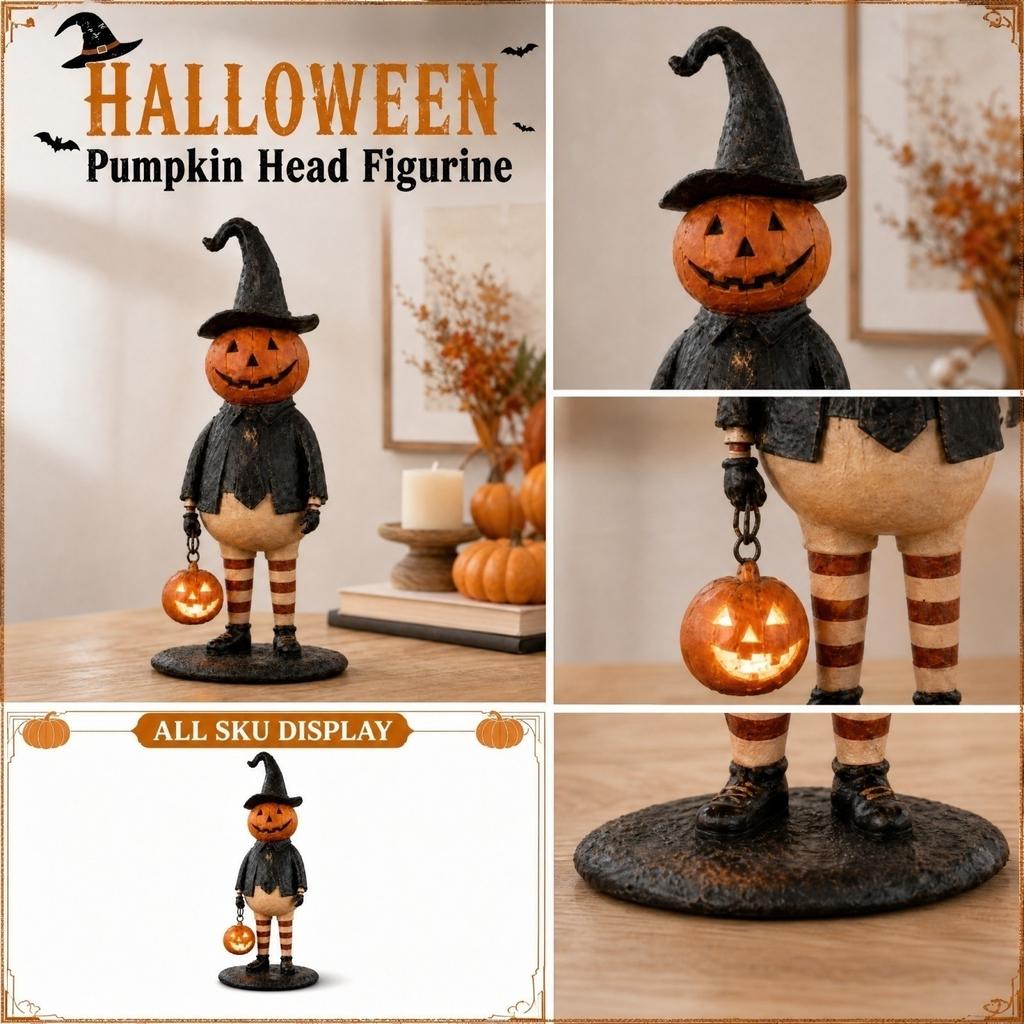 Niedliches Halloween-Dekorationsornament für Regale und Tischplatten zu Hause, Festliche Saisonale Figur für Halloween-Partyartikel