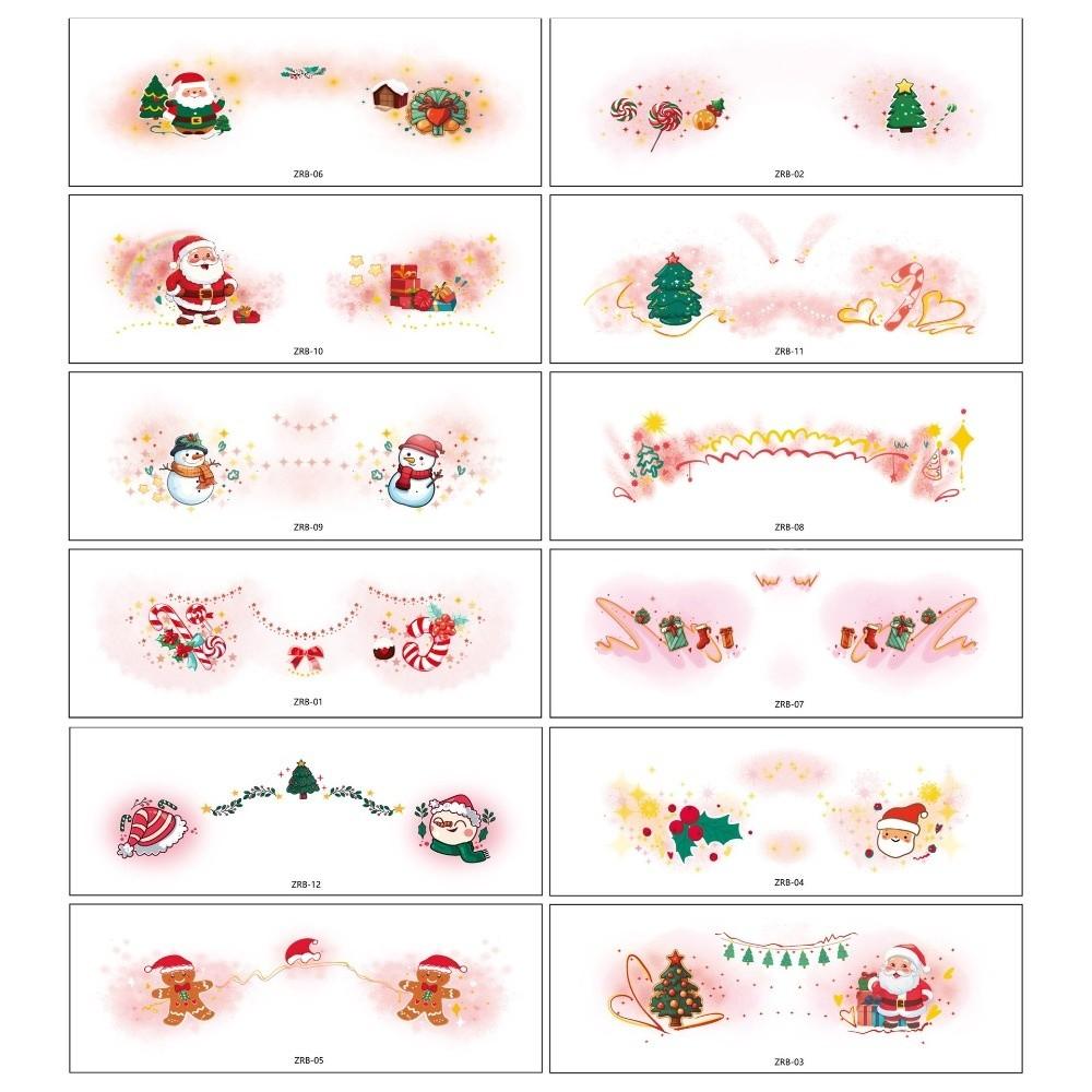 12pcs Art Decals Christmas Makeup Stickers Face Style Eye Makeup Design Eye Makeup Sticker Face Stickers Christmas Party