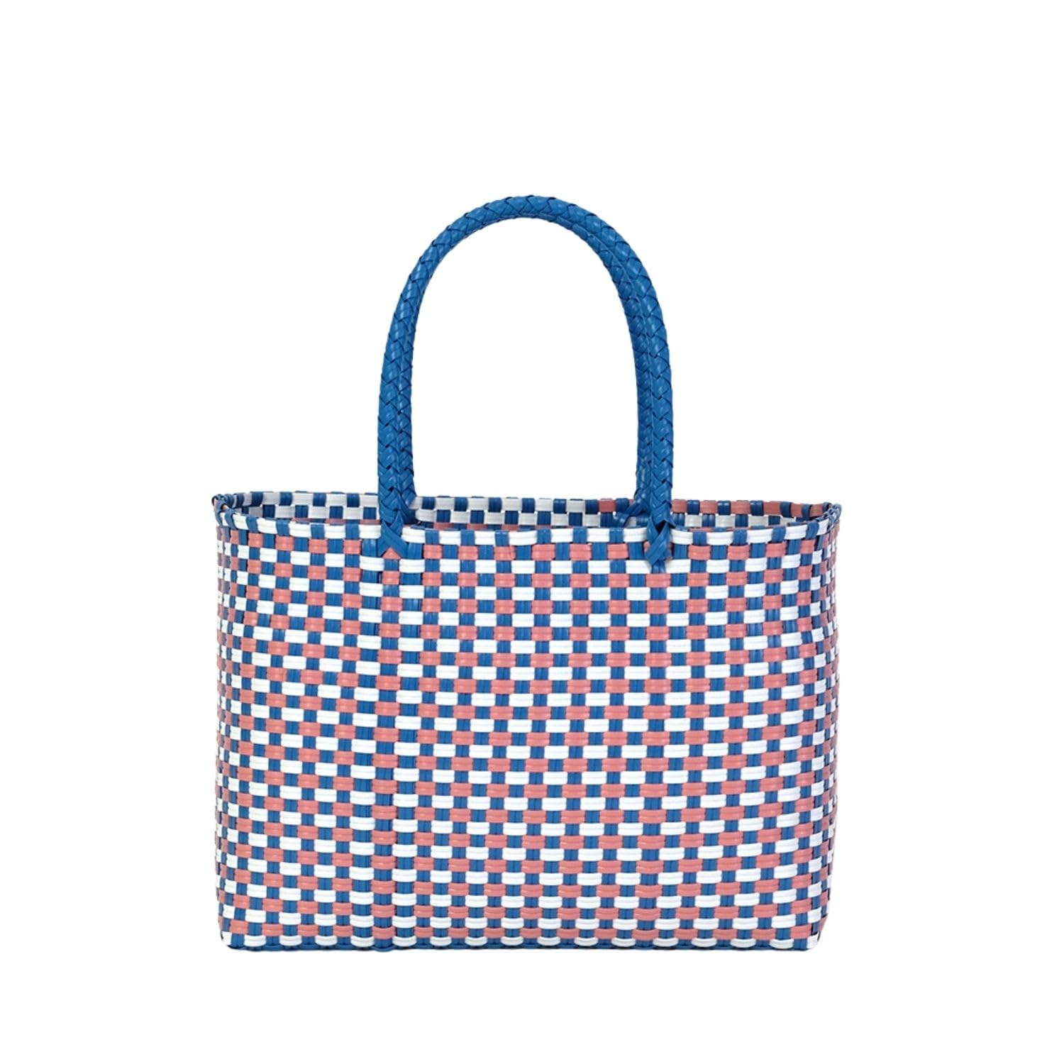 

Zhicheng Hanbai Mercado Woven Bag in Eye-Catching Mixed Colors, Pink, 30cm W x 13cm D x 21cm H (Handle Height 15cm), Product Number: 108118