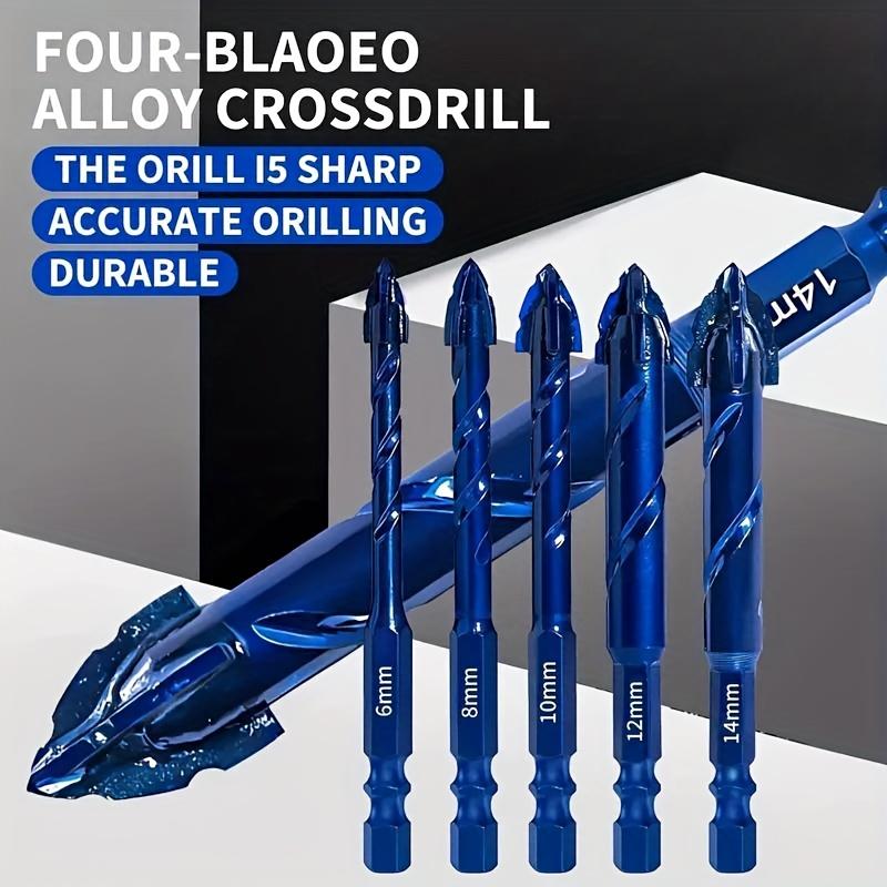 7/6/5/4PCS Four-edge Serrated Drill Bit Set For Drilling Holes In Glass Tiles Walls Concrete 3-12mm Sawtooth Drill Bit Set Tool