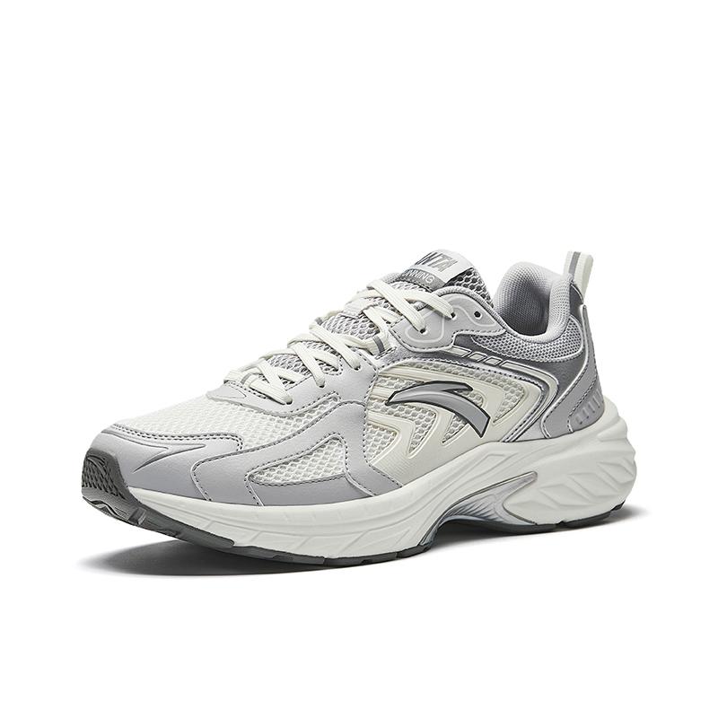 New Anta Running Collection Slip Resistant Breathable Low Top Casual Running Shoes Men's White Gray Silver 912525597-4