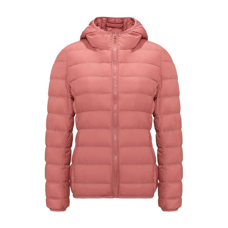 New light down jacket women's hooded short large size light white duck down fashionable white duck down jacket winter