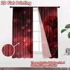 2D Flat Printing 2pcs Curtain Party Curtain Valentine's Red Roses Digital Printed Polyester Drapes All Season Party & Holiday