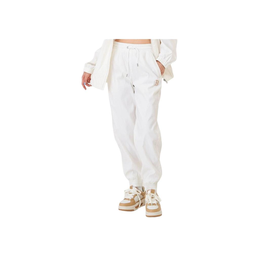 MLB Boston Red Sox Solid Color Casual Drawstring Mid-Waist Knit Joggers Unisex Bottoms Cream 3AWPM9141-WPM91