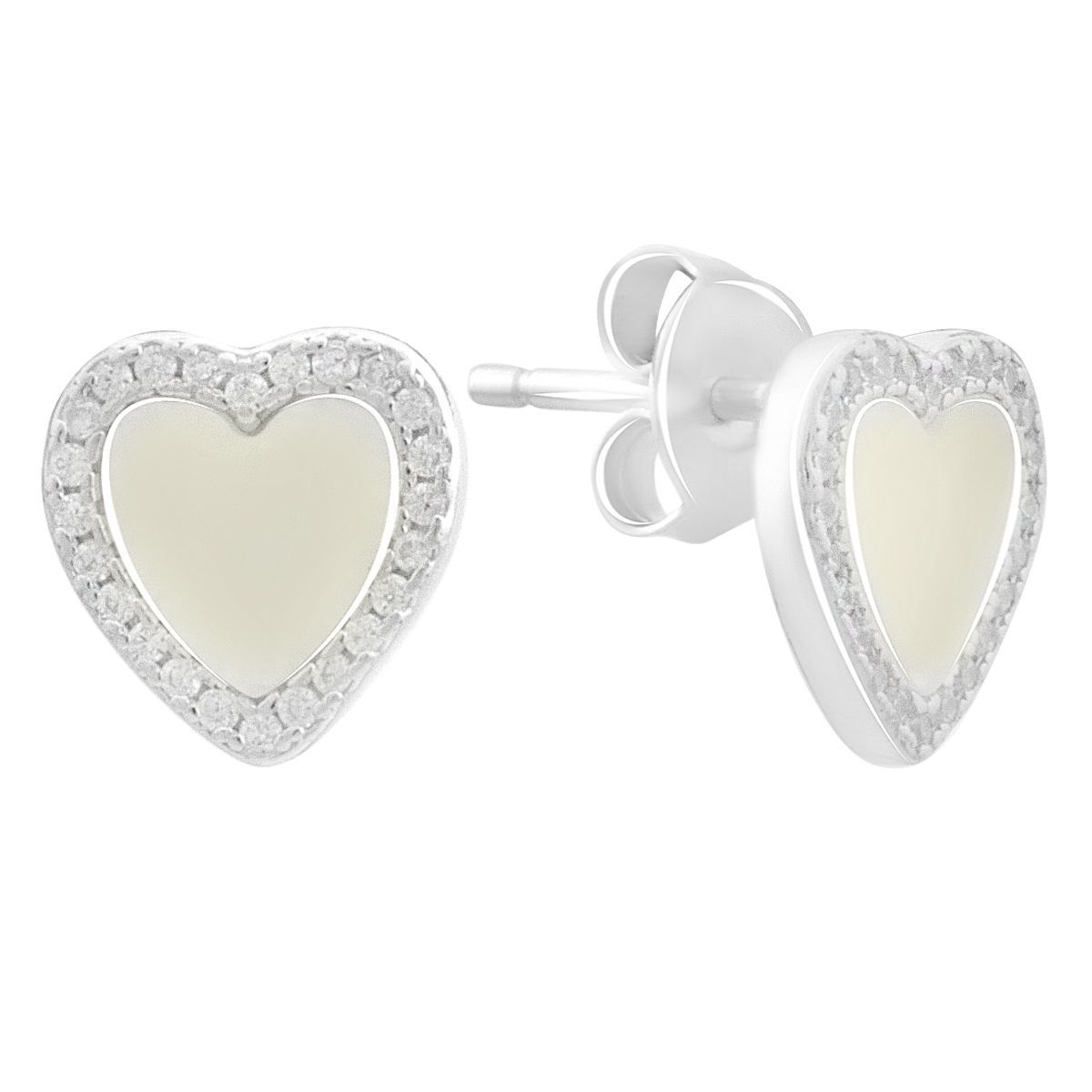 

Silver earrings with natural mother-of-pearl (2182917) білий