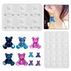Bear Earring Silicone Mold Brooch Hair Pin Decorative Casting Mold Headwear Clip Mold DIY Craft Jewelry Making Supplies