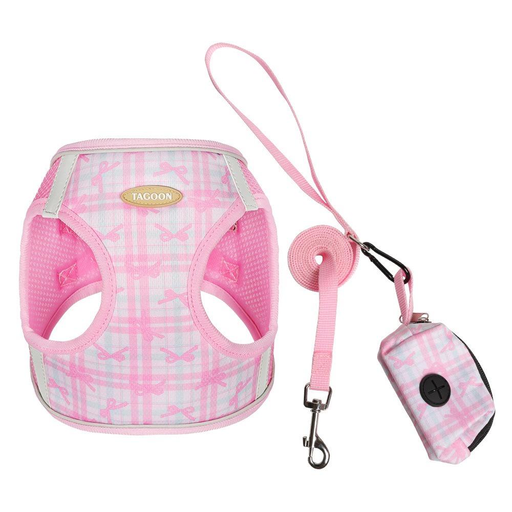 

Breathable Dog Harness Leash Adjustable Pet Chest Harness Cat Harnesses Vest Cat M