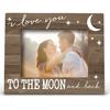 FONDCANYON Love You To the Moon and Back Picture Photo Frame,Love Gifts for Him Her Romantic Couples,Wedding Anniversary Valentine 's Day Gifts for