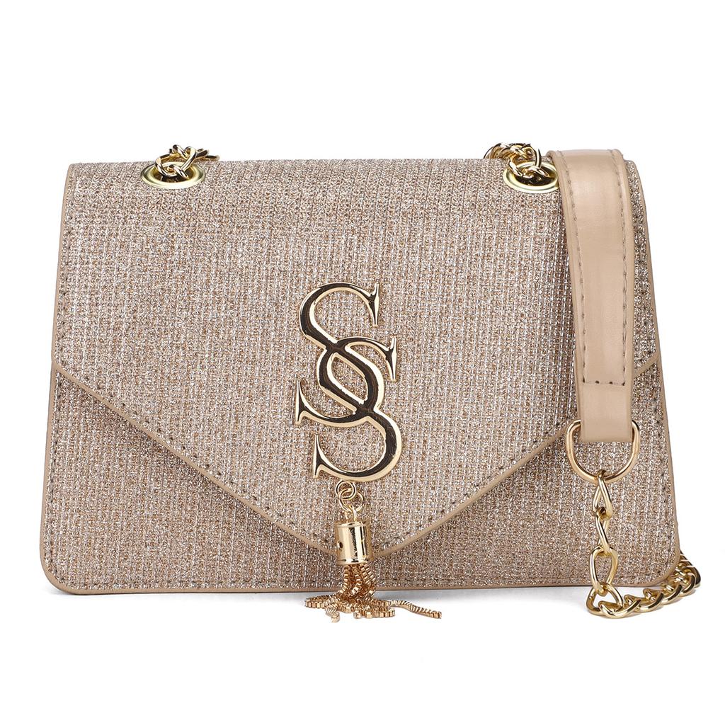 Leichter Luxus-Kettenbeutel Damen vielseitig Buchstabe Fransen Schultertasche Textur ausländischer Stil Koreanische Nische Trend Umhängetasche