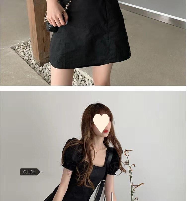 Rochie de damă cu mâneci bufante și decolteu pătrat francez de vară 2025 - Stil elegant, slăbit