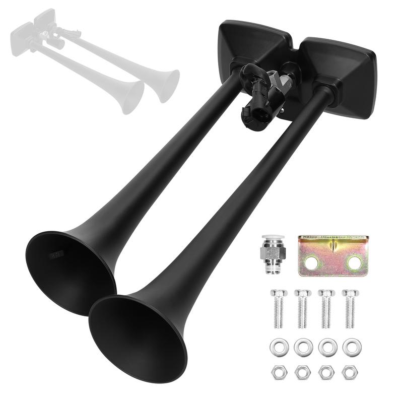 150dB Dual Trumpet Air Horn Loud Electric Horn 12-24V with Solenoid Valve for Car Truck RV Marine Boat Air Horn