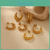 Geometric Stainless Steel Ear Jewelry With Durable Electroplating For Womens Daily Stylish Accessory
