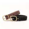 Pin Buckle Business Waist Belt Luxury Design Waistband Trendy Suede Leather Belt  For Women