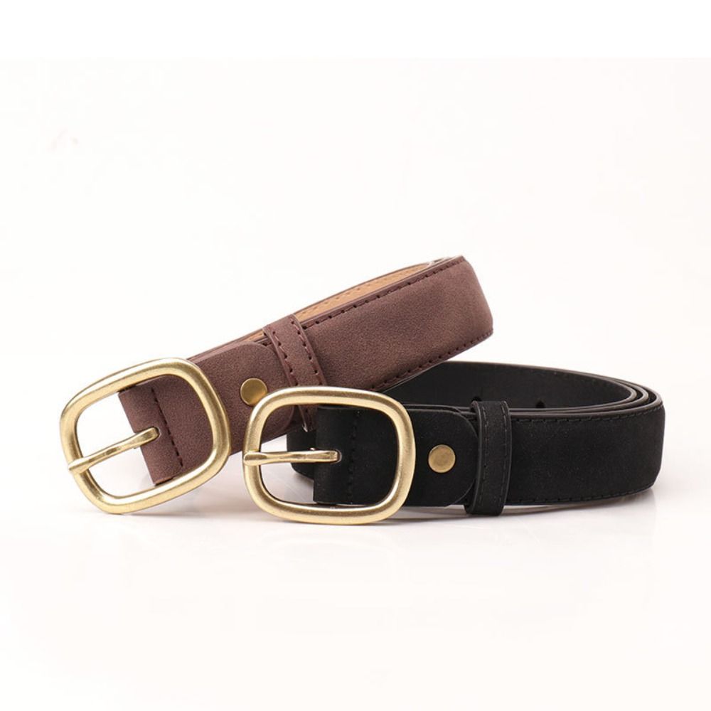 Pin Buckle Business Waist Belt Luxury Design Waistband Trendy Suede Leather Belt  For Women