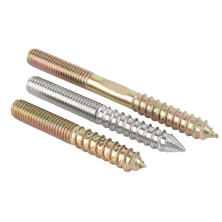304 Stainless Steel Hex Socket Double-Head Self-Tapping Screw, Galvanized Pointed Tail, Furniture Connector (M4, M5, M6, M8)