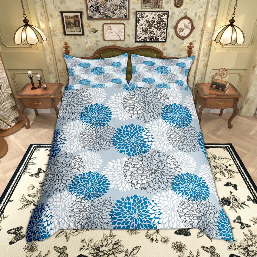 Comforter Homewish Chic Flower For Girls Spring Garden Floral Bedding Set Green Leaves Set