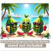 2D Tropical Beach Watermelon Backdrop Cartoon Fruit Summer Party Decor
