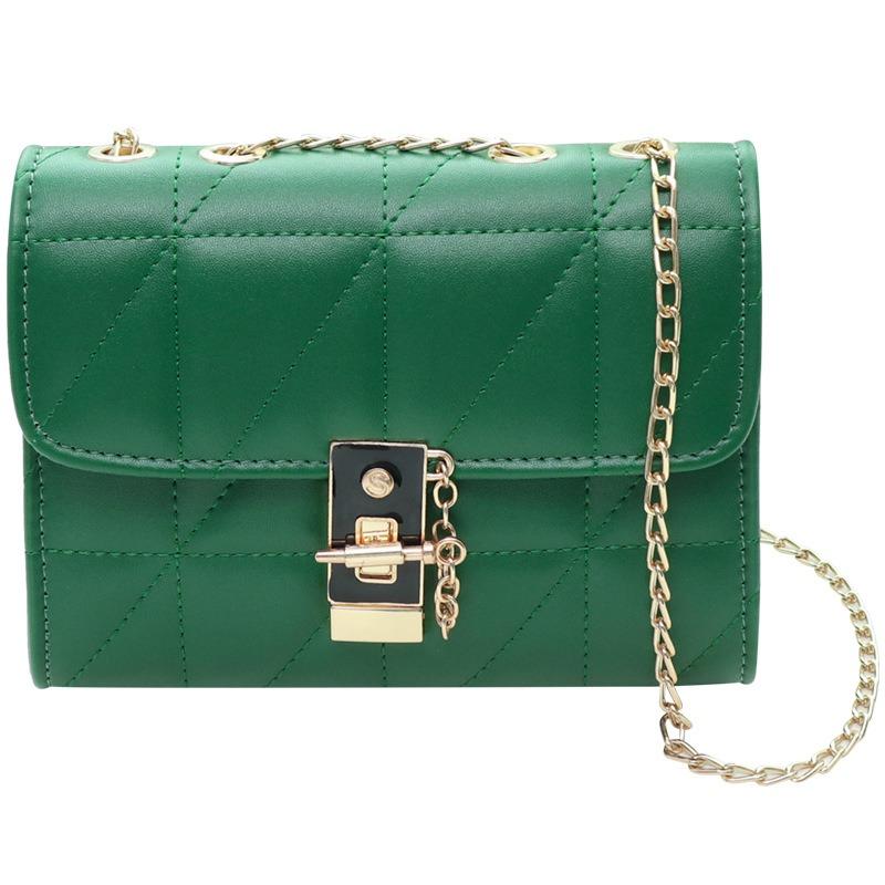 New lock diamond chain single shoulder crossbody small square bag versatile trend women's bag