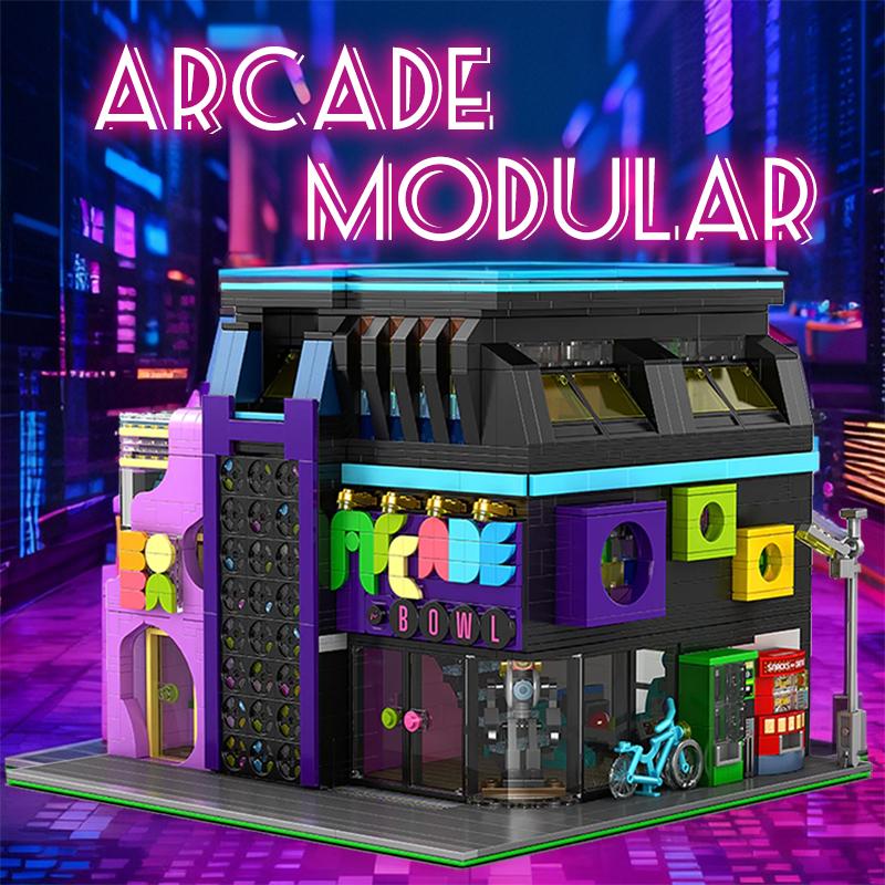 Top-Grade Arcade Interior Space Top-Grade Cyberpunk High-Standard Construction First-Class With Superior-Grade Lighting City-Area Assembly Design