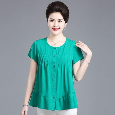 Summer Women Loose Pure Color Viscose Shirt Korean Style Plus Size Comfortable T Shirt