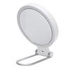 Travel Makeup Mirror with Light White Stand Adjustable Angle Magnifying Mirror Double Sided Magnific