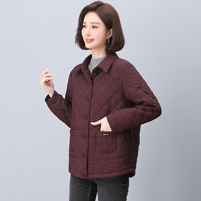 

2024 Женское Повседневное Маленькое Хлопковое Пальто: Шикарная куртка с вельветовыми вставками для осени/зимы XL (125-135 jin)