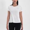SAUCONY Solid Color Round Neck Pullover Short Sleeve T-Shirt Women Tops Pearl-White SC1230008DY-WT02