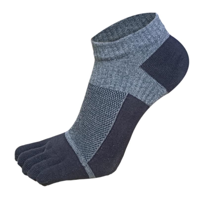 Men's Five-Toe Cotton Mesh Ankle Socks - Pure Color, Summer Breathable, Low-Cut Design, Free Shipping