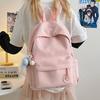 Small Fresh Backpack New Ins Casual Backpack College Style Solid Color Simple Large Capacity Primary School School Bag