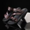 Fashion 2025 Men's Summer Sandals PU Leather Non-slip Breathable Roman Shoes Outdoor Casual Sport Slippers Beach Flip-Flop Garden Shoes