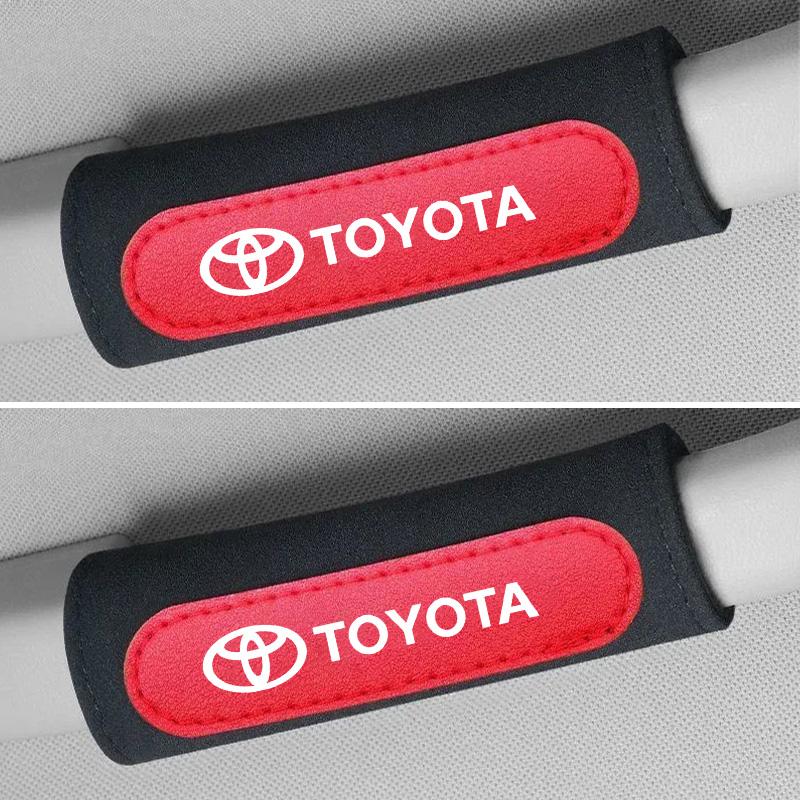 2 Stück Wildleder Auto Innenraum Griff Schutzhülle Dach Ziehgriff Handschuhe für Toyota Prado Yaris Verso Fortuner Supra Corolla Zubehör F10