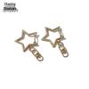 DIY Five-Pointed Star Metal Keychain Pendant with Creative Irregular Alloy Spring Buckle