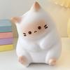 Cute Cat Squeeze Toy, Soft PU, Bright White, Safe, Decorative