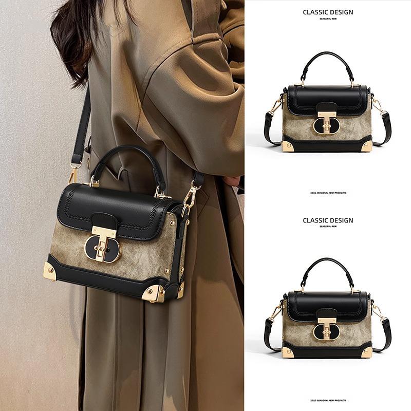 Bag New Autumn and Winter Women's Bag Crossbody Bag Light Luxury Niche Premium Walnut Box Bag