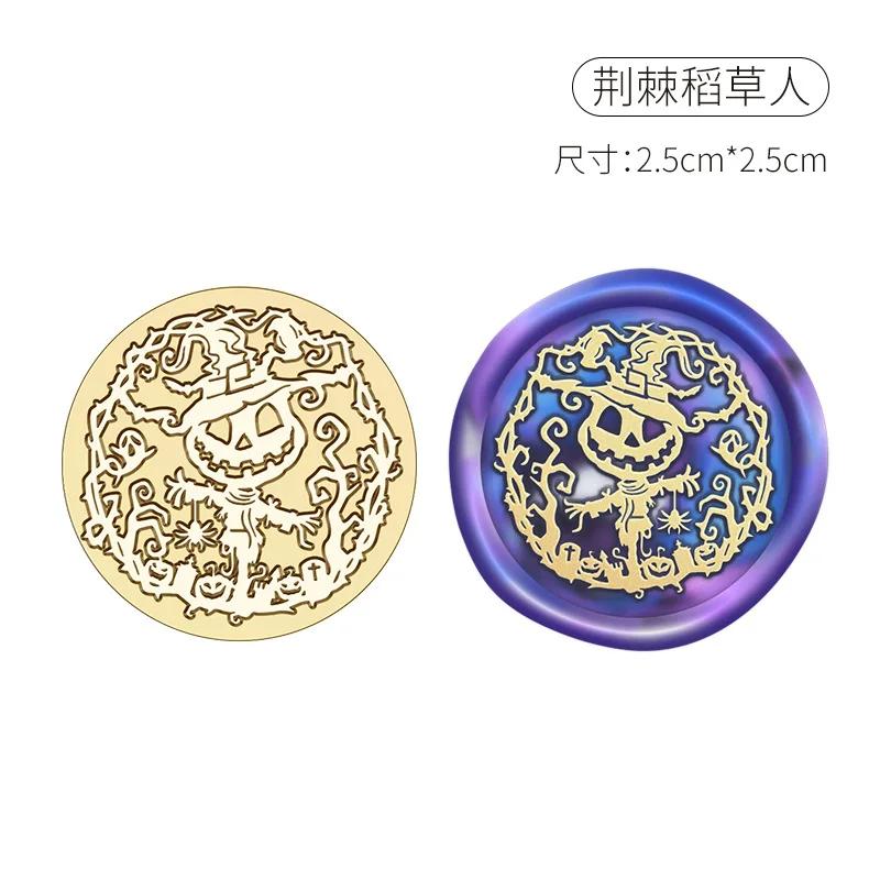 Halloween Stempel Kupferkopf Wachssiegel Personalisierter Hochzeitsstempel Versiegelungswerkzeug Brief Einladung Dekoration Bastelbedarf HCZ041