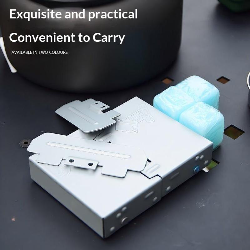 Portable Alcohol Solid Fuel Stove Foldable Metal Camping Stove For Outdoor Hiking Picnic Backpacking Cooking Supplies