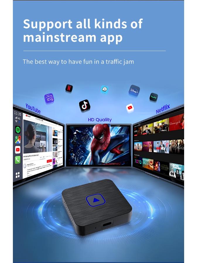 2025 Cross-Border 2-in-1 Wireless CarPlay & Android Auto Adapter