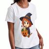 Halloween Vampier Dames Katoenen T-shirt, Premium Katoen Grafische Print, Duurzaam, Casual Mode. Zonder Arm Gotisch Kasteel Vleermuis Ontwerp, Perfect Voor H