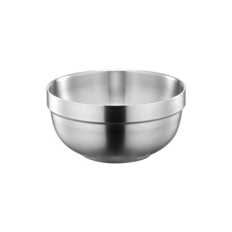 Double Layer Bowl Metal Food Serving Dishes Stainless Steel Bowl for Outdoor Use Dishwasher Safe Soup Bowl Kitchenwares