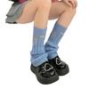Girl Lolitas Leg Warmers Y2K Destroyed Knitted Flared Leg Sleeve Goth Baggy Cuffs Ankle Heap Socks JK Uniform Foot Cover