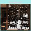 Julhelg PVC-klistermärken med snögubbe snöhus tomte för festlig dekor