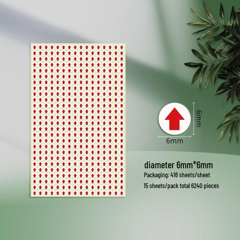 Malá červená šipka nahoru Samolepka vadného produktu