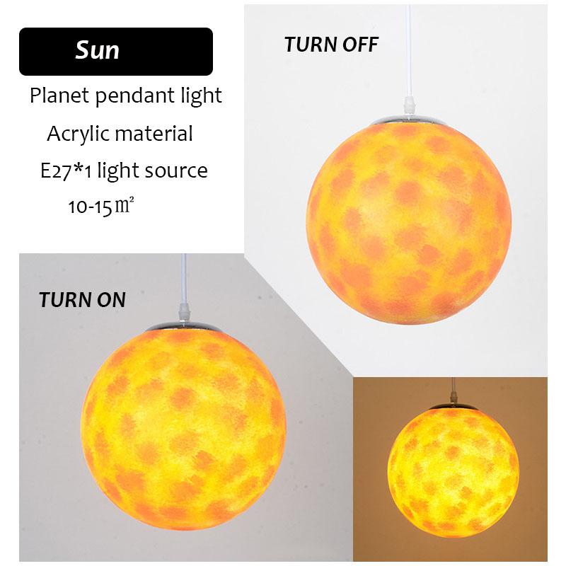 Nordic Minimalist Planet Spherical Light, Lobby Exhibition Hang Lighting, Coffee Shop Restaurant Led Pendant Light Hoom Decor